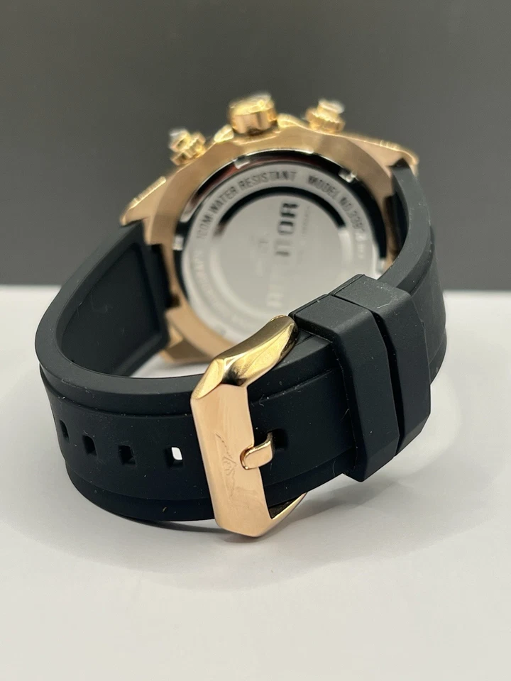 Nuevo en caja Invicta Aviator Propel 33938 - Caja de oro rosa de 49 mm, banda negra - VARIANTE RARA Foto 4 de 4