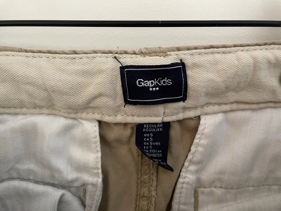 Шорты Gap детские для мальчиков грузовые хаки 100% хлопок регулируемая талия застежка-молния желтовато-коричневые 5 - Изображение 2 из 4