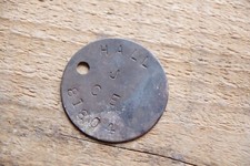 Relic WW2 RAC RTR dogtag Army Service Corps pre WW2 number - HALL 81804