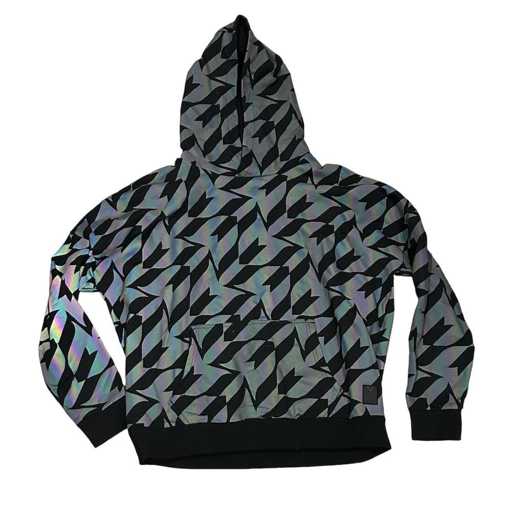 SikSilk x Messi Men's XL Black Iridescent Pullover Hoodie Graphic Print