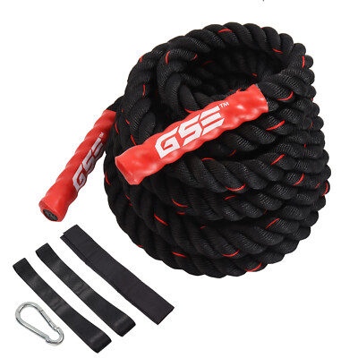 1.5''/2'' Battle Rope Gym Workout Strength Exercise Training Rope 30ft/40ft/50ft L