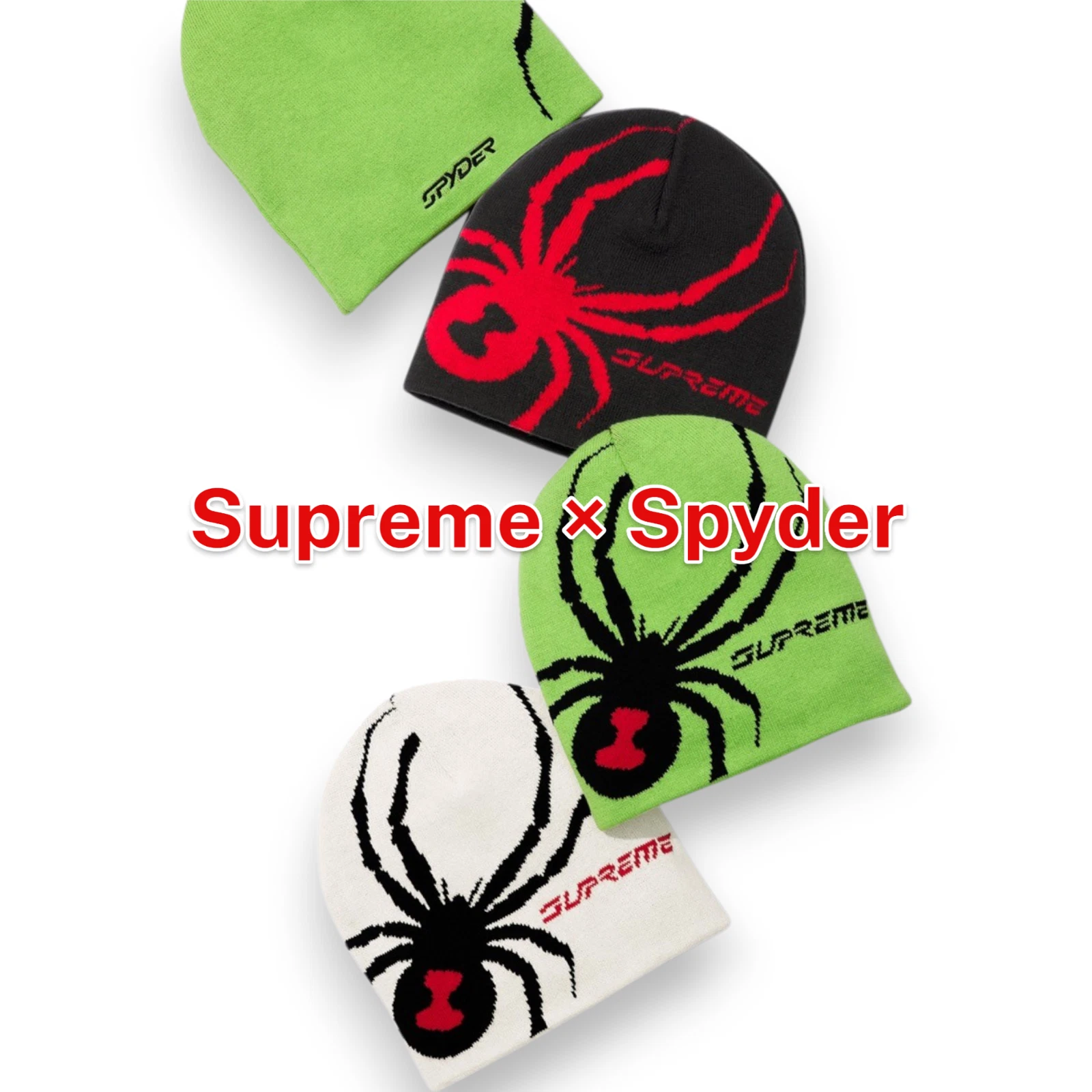 Bonnet Supreme x Spyder noir blanc vert SUP FW24 WEEK18 007 authentique