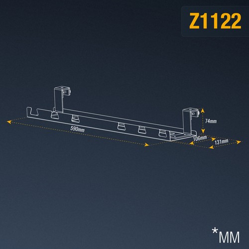 RICOO Kabelwanne Z1122 für Untertischmontage Schreibtisch 59cm Länge Schwarz - Bild 6 von 6