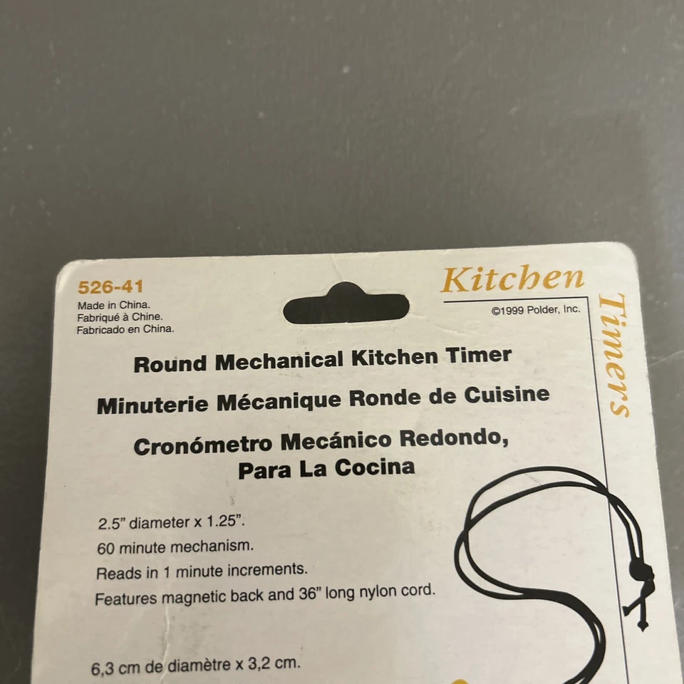 Polder Mechanical Kitchen Time Neck Cord / Magnet on Back. Yellow And Black - Image 3 of 4