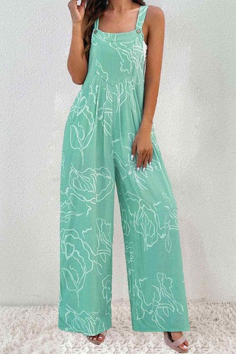 Stylish wide-leg jumpsuit with pockets - Picture 6 of 6