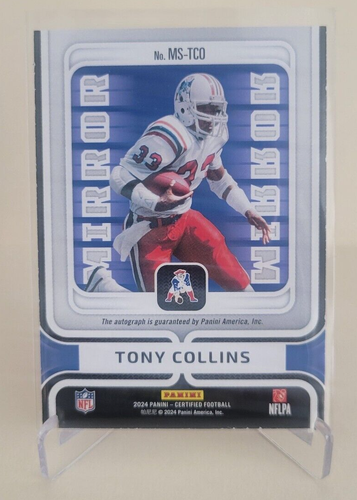 2024 PANINI CERTIFIED TONY COLLINS MIRROR AUTO #MS-TCO Ser #31/50 PATRIOTS - Picture 2 of 2