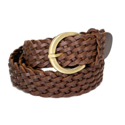 New 32mm Full Grain Unisex Braided Black Brown Tan Plaited Real Leather Belt - Picture 14 of 19