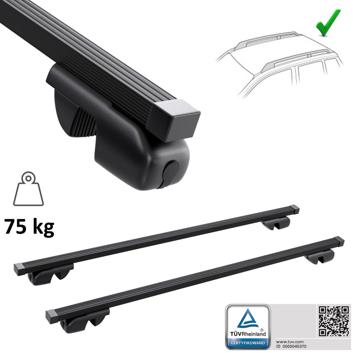 Barres De Toit Transversales Pour Chrysler Grand Voyager 2008-2016 – Marque Turtle