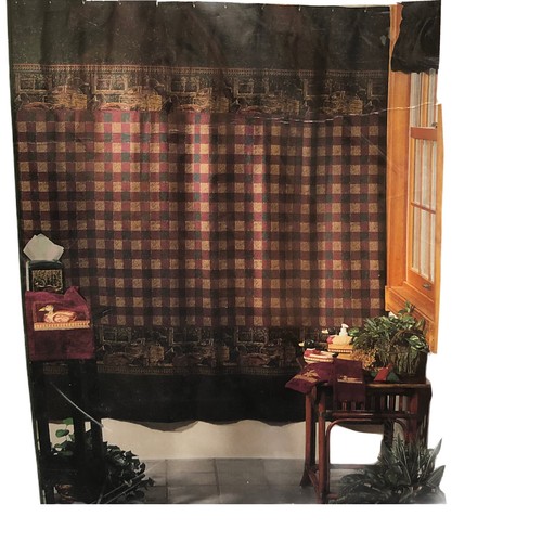 Vtg Shower Curtain Mallard Duck Decoy Premiere USA Country Cabin Hunting - Picture 3 of 8