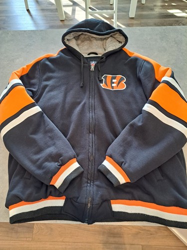 NFL Cincinnati Bengals Full Zip Jacket Black Orange XL Heavyweight Full Zip ๐ฅ - Picture 2 of 9
