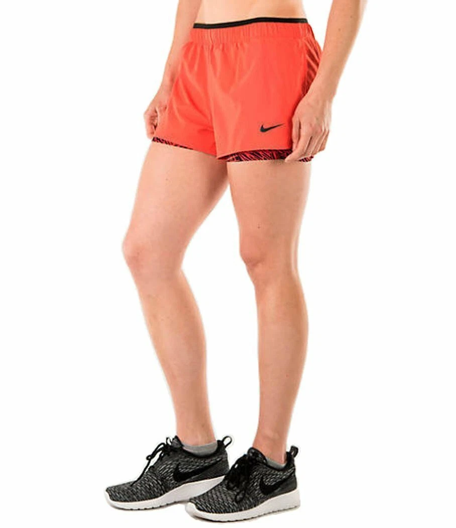 Nike Women s Full Flex 2 in 1 Twist Shorts Red Black XS eBay