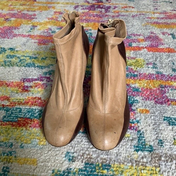 Maison Martin Margiela Stretch Leather Ankle Boots Brown Tan sz 40