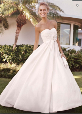Galina Strapless Shantung Taffeta Sweetheart Ball Gown Wedding Dress NEW  size 416010001058|
