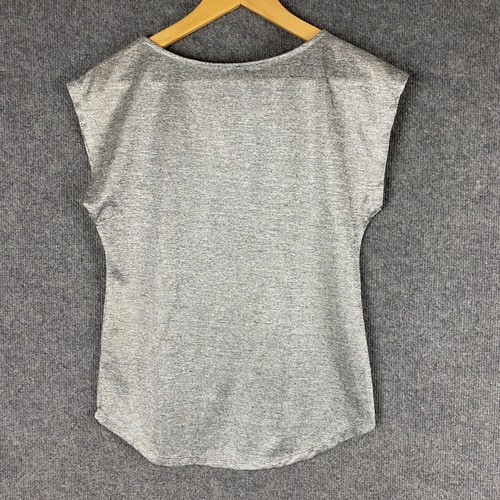 Tokito Shirt Womens 6 Silver Top Glitter Lurex Tunic Event Formal Occasion - Picture 10 of 11
