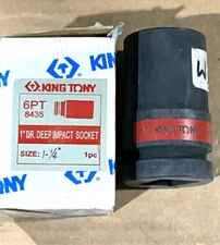 King Tony 8435 1" DR. 6 Point 1-1/4" Deep Impact Socket