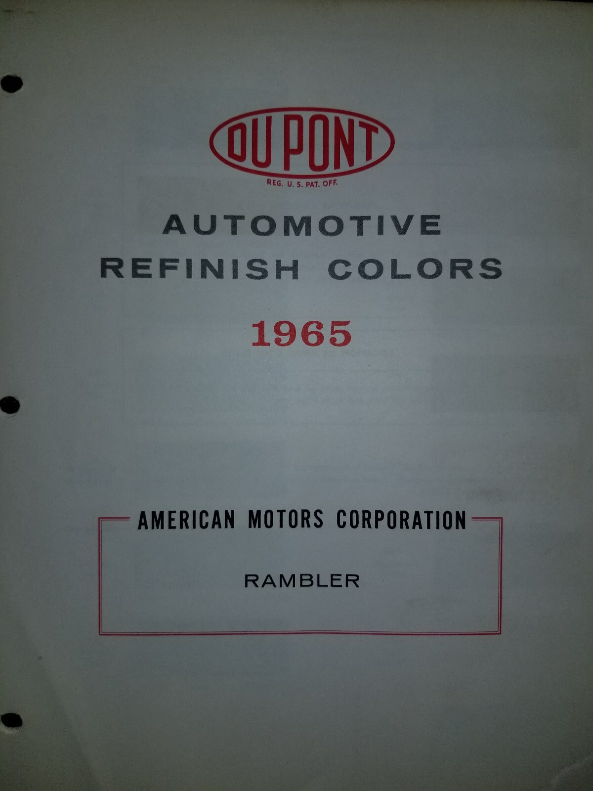 1965 Color Chips Dupont AMC Rambler
