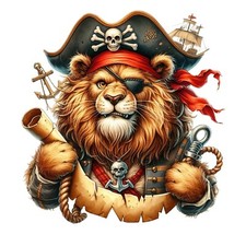 Animal Pirate Watercolour Stickers - Funny Decoration for Wall, Nursery 18X18