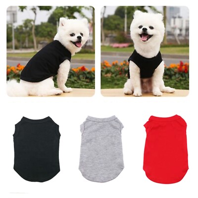 Breathable Cotton Pet Vest Adjustable Straps Summer Dog Cat Clothing Multiple 