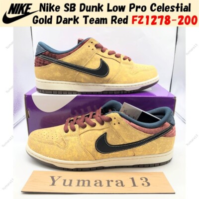 Nike SB Dunk Low Pro Celestial Gold Dark Team Red FZ1278-200 US