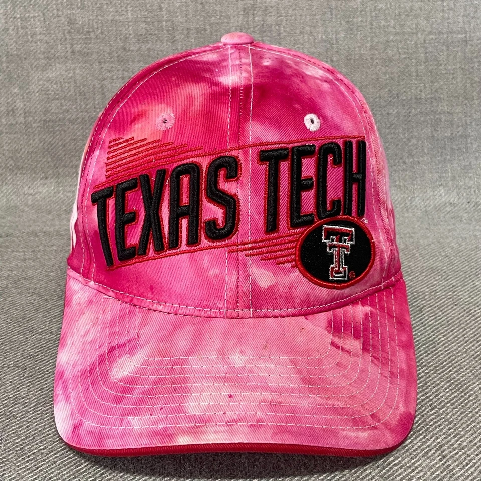 Texas Tech Hat Cap Adult Red Tie Dye College Football Red Raiders Zephyr - Image 3 of 4