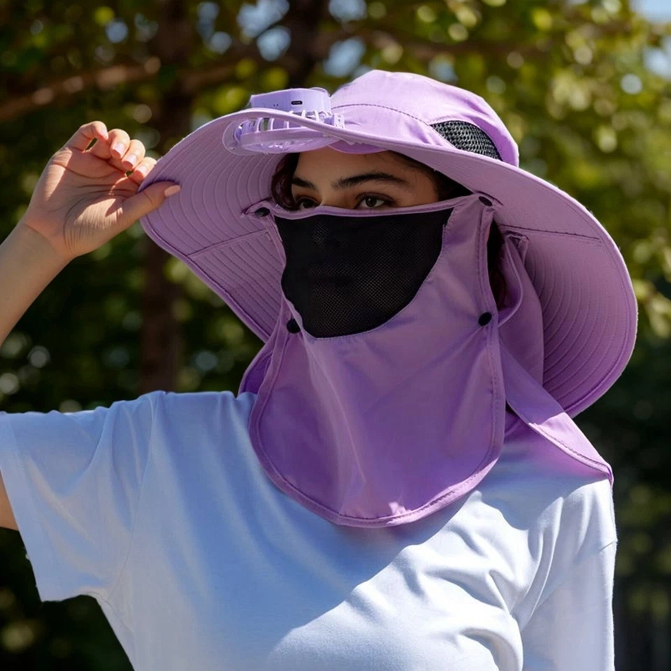  Solar & USB Powered Fan Outdoor Fishing Hat, Sunscreen Sun Hat with Dual Fan - Image 2 of 4