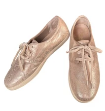 Womens NWOB Vionic Bronze Gold Snake Palermo  Sneakers shoes Velvet Laces 9.5