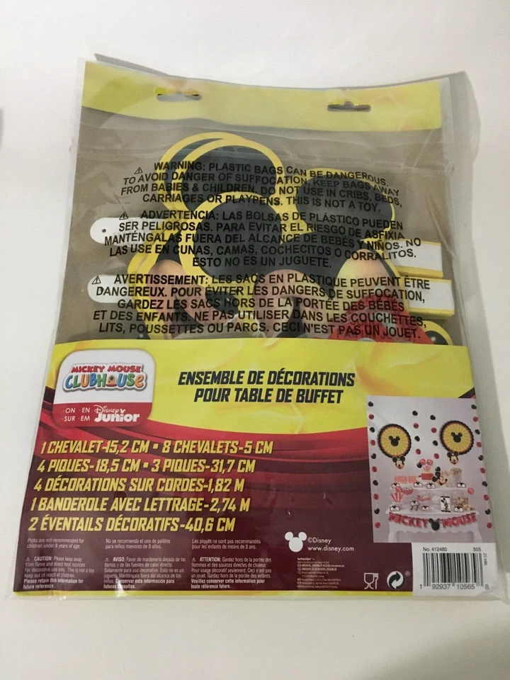 Rare Disney Junior Mickey Buffet Table Decorating Kit Mickey Mouse Clubhouse - Image 2 of 4