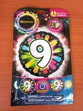 Illooms Happy Birthday, 9 , 24h Led Light Up Helium Balloon 22", 