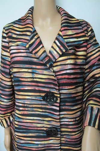 Peck & Peck Womens 3/4 Sleeve Button Down Textured Print Collar Jacket Size S~XL - Bild 2 von 5