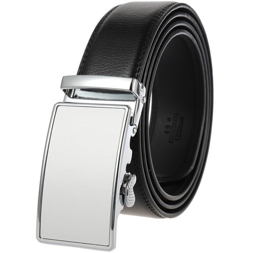 Leisure HJones Men's Leather Belt Automatic Buckle Belt Ratchet Strap Gift Belt - Picture 3 of 6