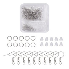 Earring Making Set / Kit , Stainless Steel Findings, 180pcs/box for 60 Earrings