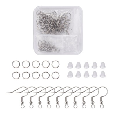 Earring Making Set / Kit , Stainless Steel Findings, 180pcs/box for 60 Earrings