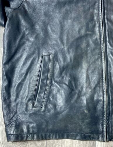 Giacca da aviatore bomber Tommy Hilfiger vintage uomo taglia XXL pelle nera anni 90 Y2K - Foto 2 di 23