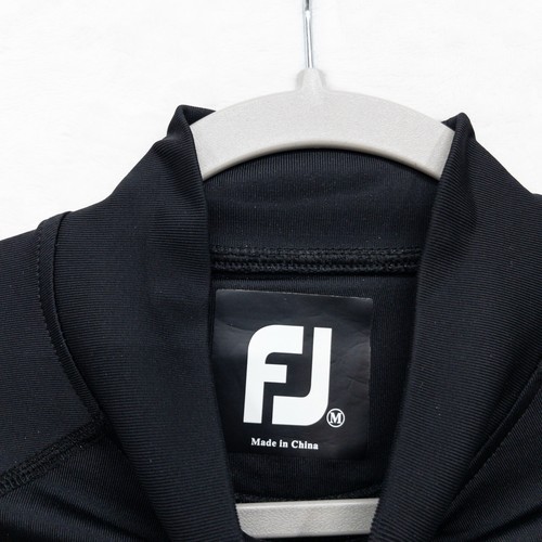 Men's FJ FOOTJOY Golf Size Med Black 100% Poly Mock Turtleneck Shirt Galloway - Picture 3 of 5