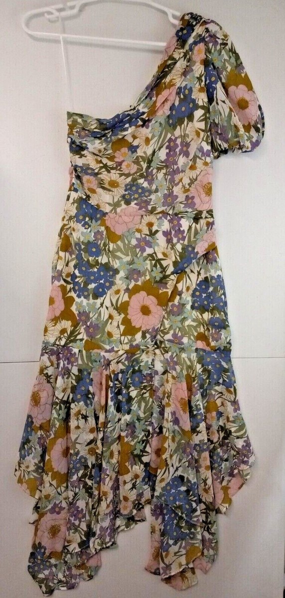 ASTR the label SANTORINI ONE SHOULDER MIDI DRESS Small NWT