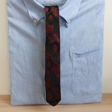 Neck Tie Mens Black Red Solid Fashion Party Suit Artist Designer Jacquard Skinny