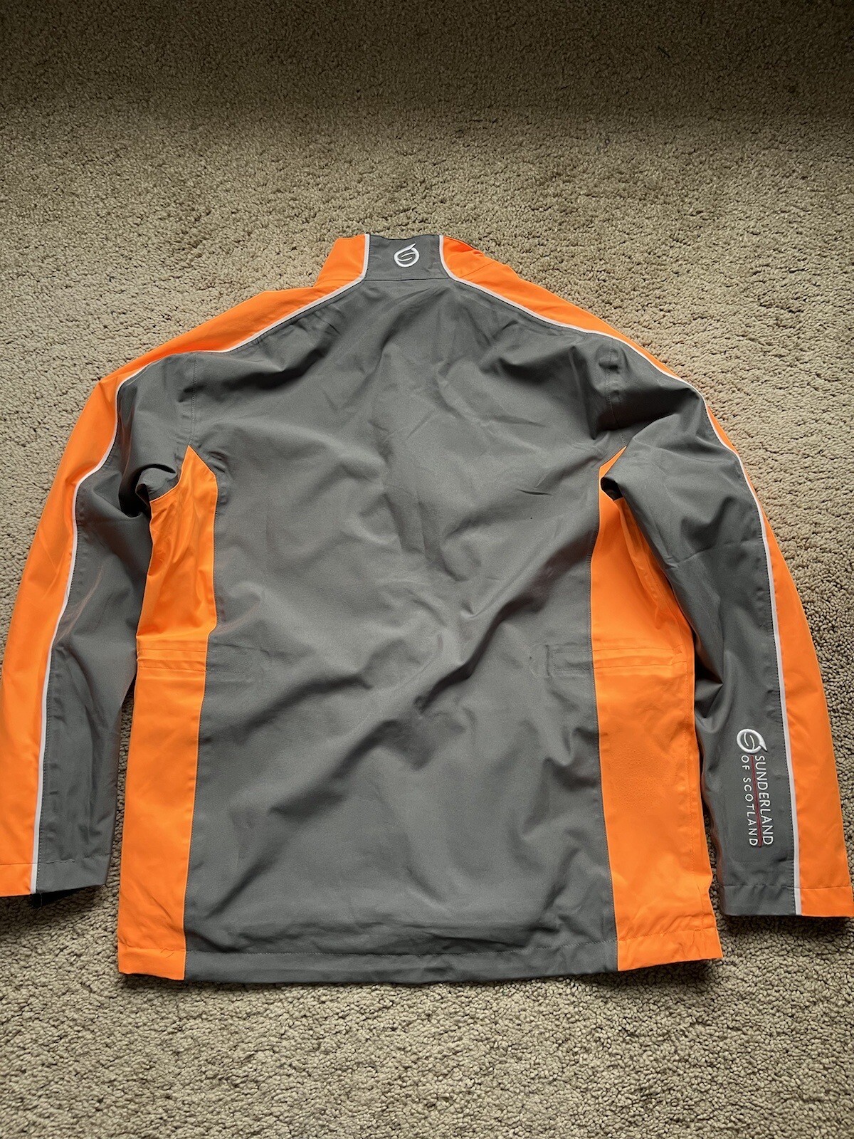 Men’s Sunderland Of Scotland Grey & Orange Golf Waterproof Jacket Coat