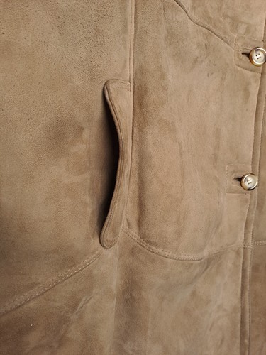 Cappotto Shearling Cleiren da Donna Vera Pelle Montone Vintage Taglia L Marrone - Foto 11 di 13
