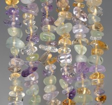 7-8MM MIX QUARTZ GEMSTONE PEBBLE NUGGET CHIP LOOSE BEADS 15.5"