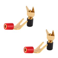 Atlas Z-Plug Banana Plug to Spade Adapters for Speaker Cable - 4 Pack Connectors