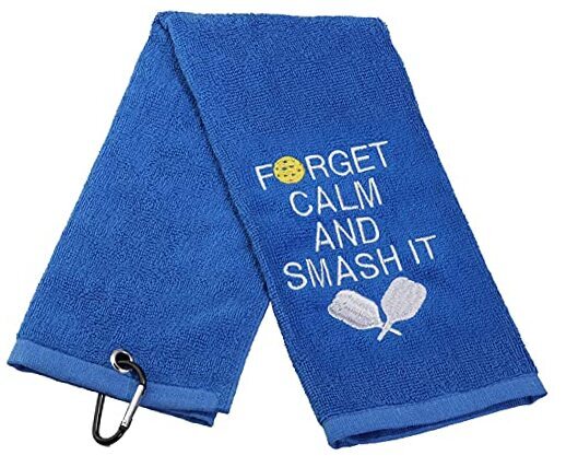 Pickleball Gift Towel Forget Calm and Smash It Embroidered Towel Smash It Towel