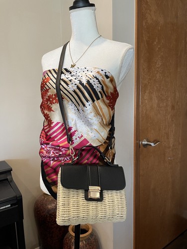 Ophelia Roe Basketwoven Flap Top Straw Crossbody Bag - Picture 15 of 20