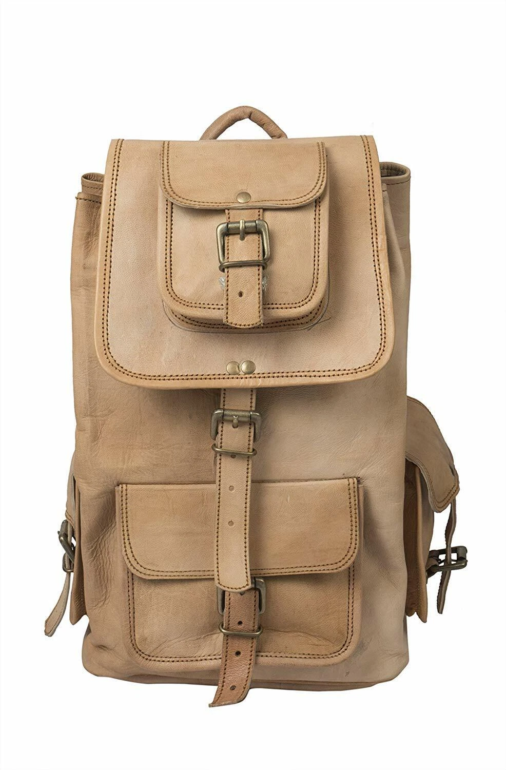 Vintage Popular Men Leather Backpack Bag Shoulder Briefcase Rucksack Laptop Bag