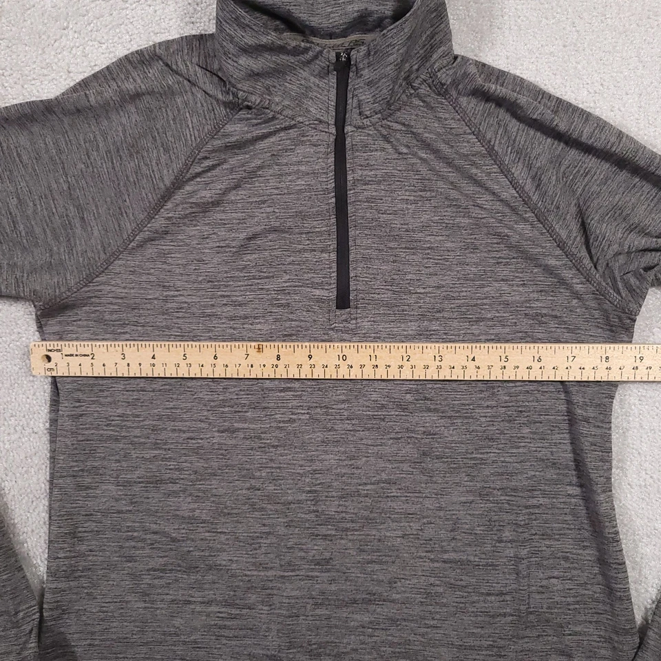 Camisa deportiva Sketchers para mujer grande gris manga larga 1/4 cremallera correr Foto 4 de 4