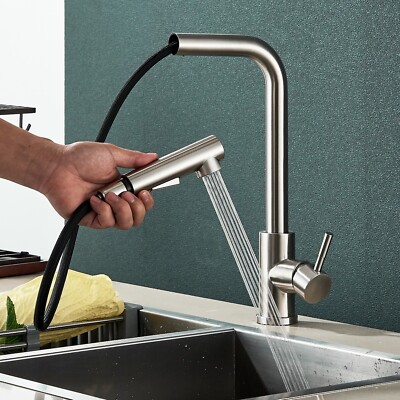 Edelstahl Küchenarmatur Ausziehbar Wasserhahn Mit Brause Mischbatterie F R