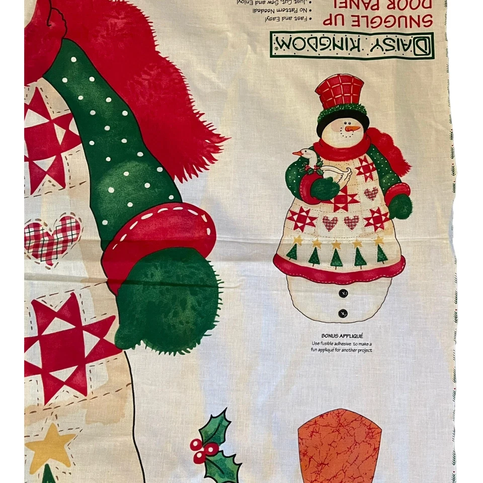 Daisy Kingdom Cut Sew Door Panel Crafts Christmas Fabric Snowman Lot of 2 VTG - Image 4 of 4