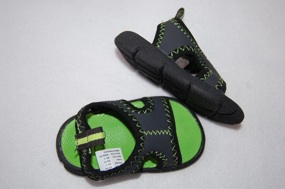 SANDALIAS PUNTERA ABIERTA VERDE GRIS NEGRO SUELA RESISTENTE Elástica Talla 2 Foto 2 de 2