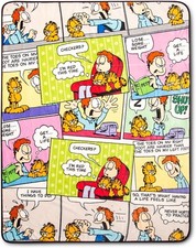 Garfield and Jon "Comic Strip Panels" Kids 50" x 60" Sherpa Throw-AB0CD1F36QW5