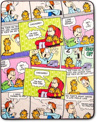 Garfield and Jon ''Comic Strip Panels'' Kids 50'' x 60'' Sherpa Throw-AB0CD1F36QW5