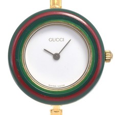 GUCCI Change bezel 11/12.2 Gold Plated white Dial Quartz Ladies Watch I#148072